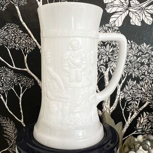 White milk glass stein vintage and beautiful
